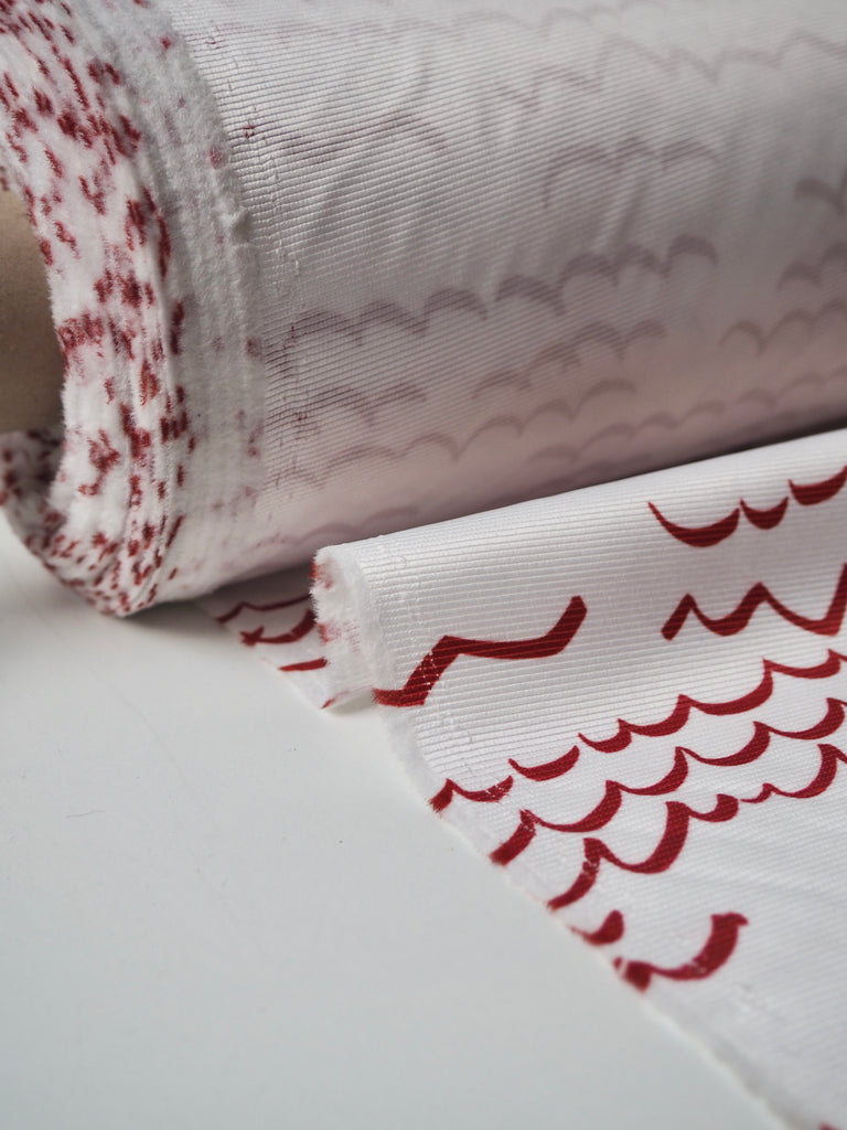 Red Wave Satin Faille