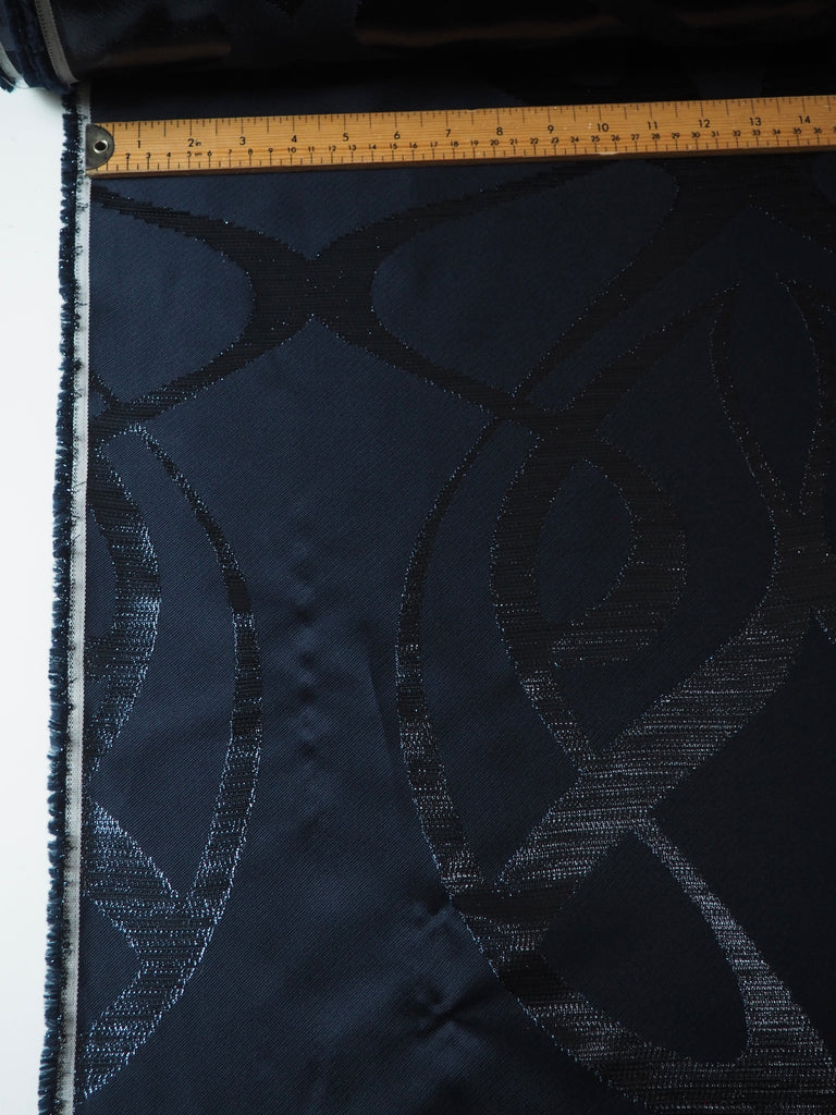 Midnight Swirl Metallic Jacquard