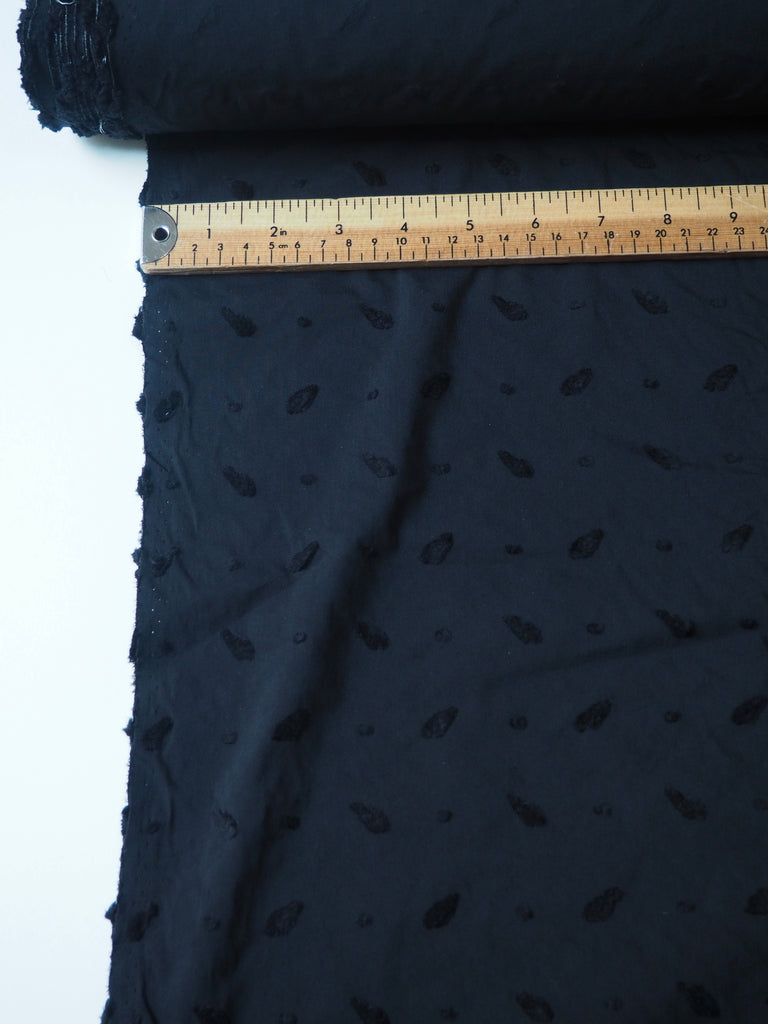 Black Teardrop Jacquard Cotton Poplin