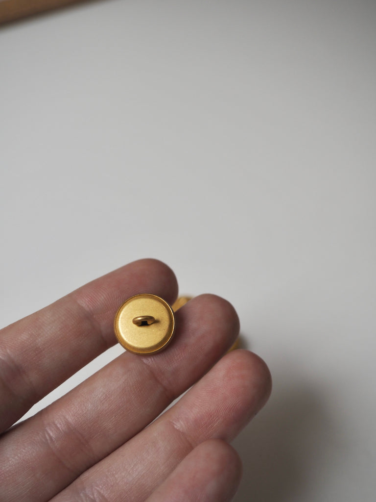Gold Metal Domed “F” Shank Buttons 15mm/24L