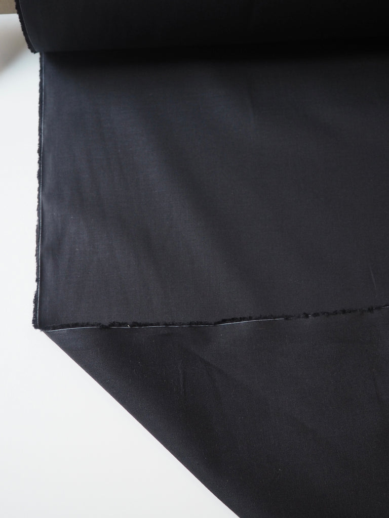 Black Cotton/Linen Shirting