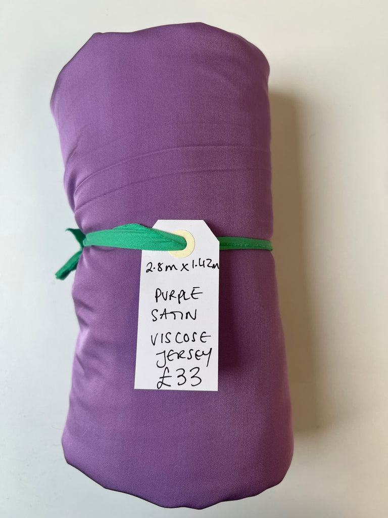 Purple Satin Viscose Jersey Remnant