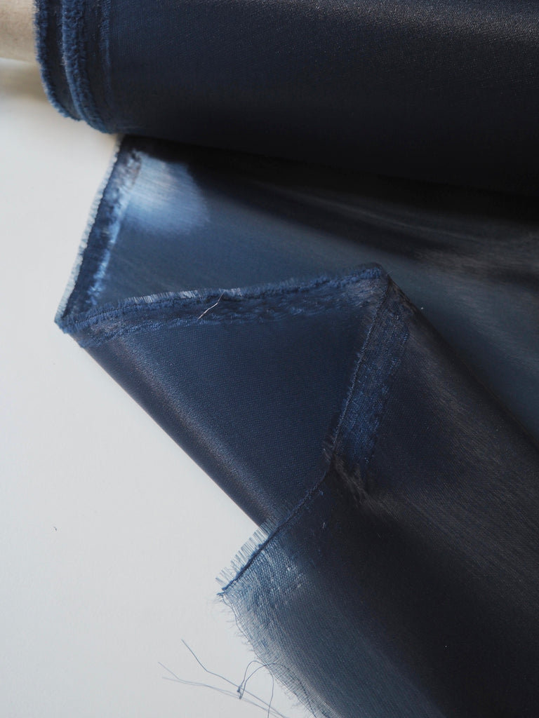Navy Gloss Heavy Organza