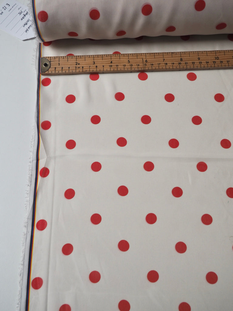 Ivory + Red Polka Dot Chiffon