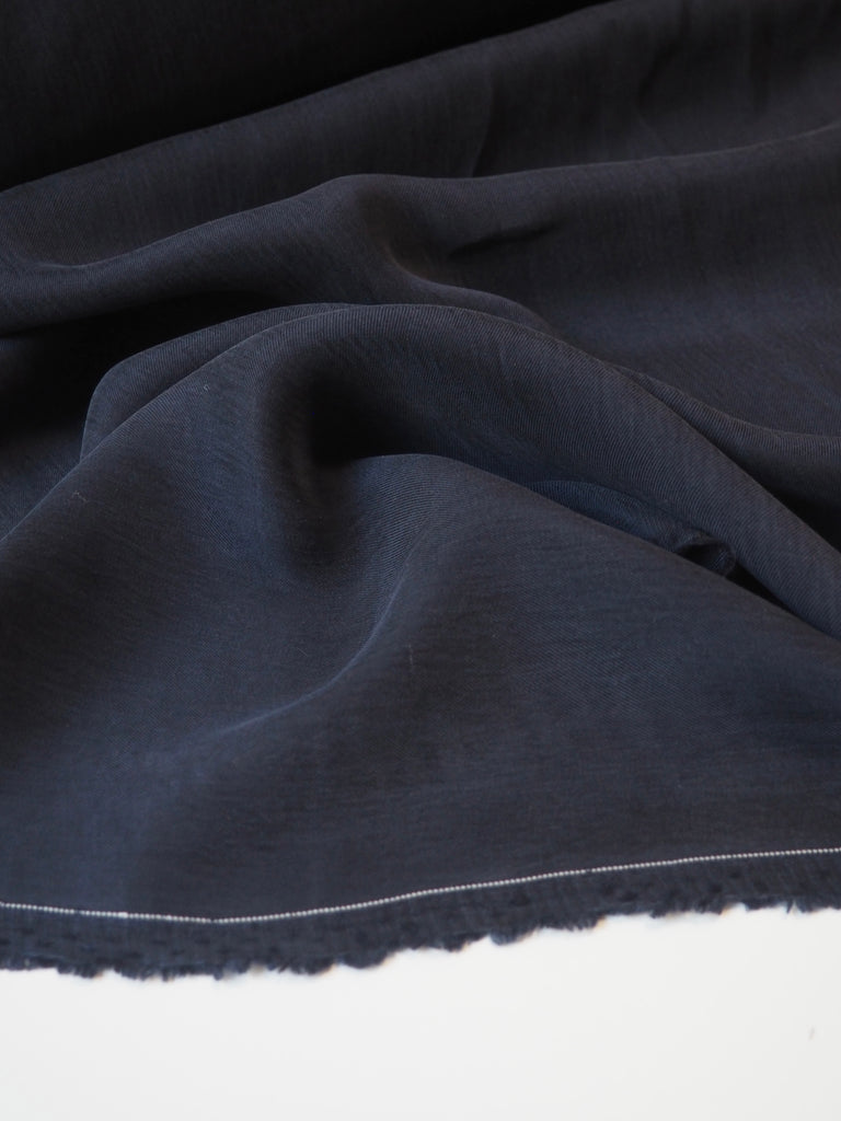Navy Cupro Twill