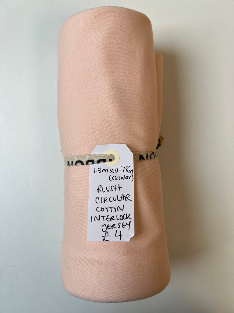 Blush Circular Cotton Interlock Jersey Remnant