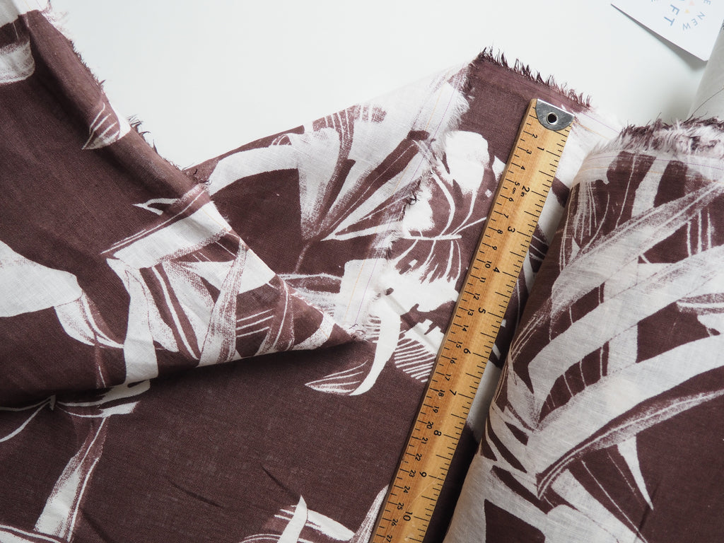 Mahogany Palm Print Linen