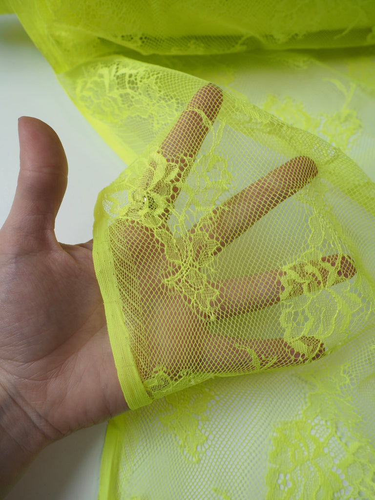 Neon Yellow Chantilly Lace