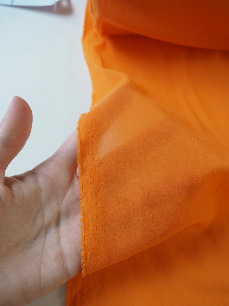 Tangerine Stretch Silk/Acetate Chiffon Lining