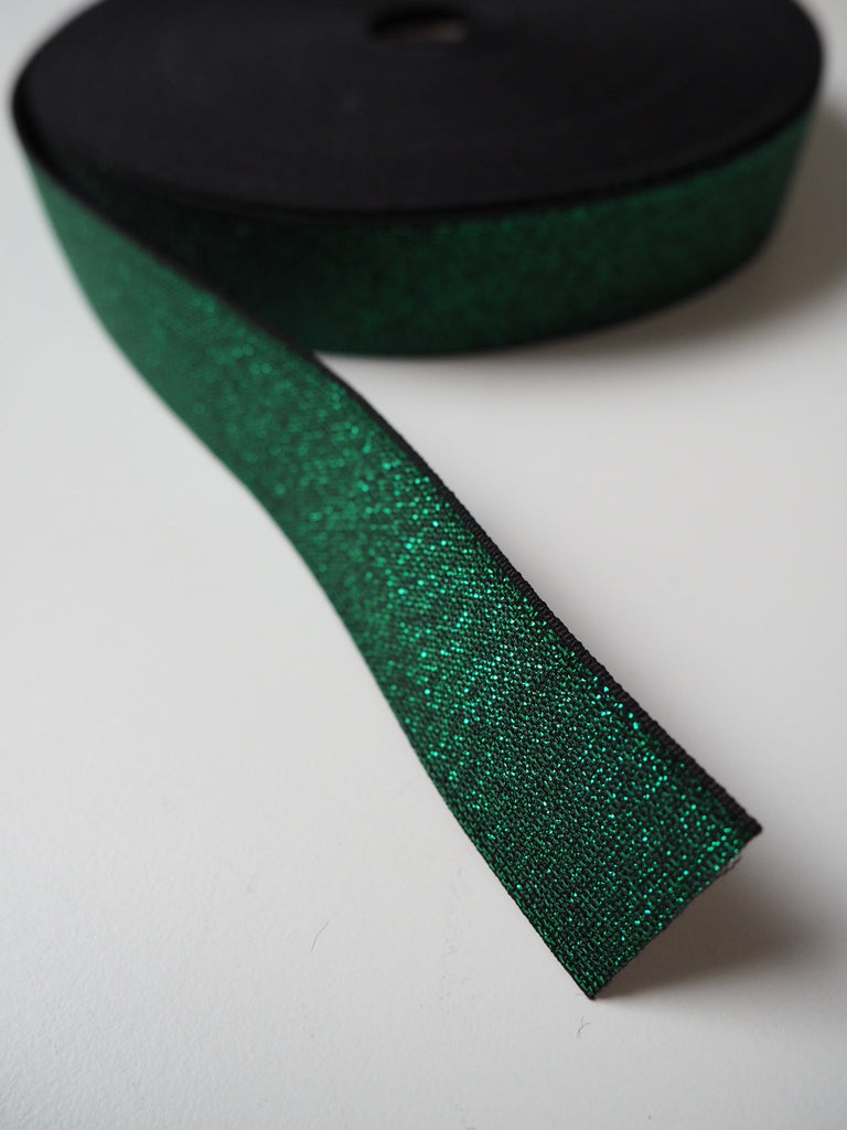 Emerald Metallic Lurex Elastic 30mm