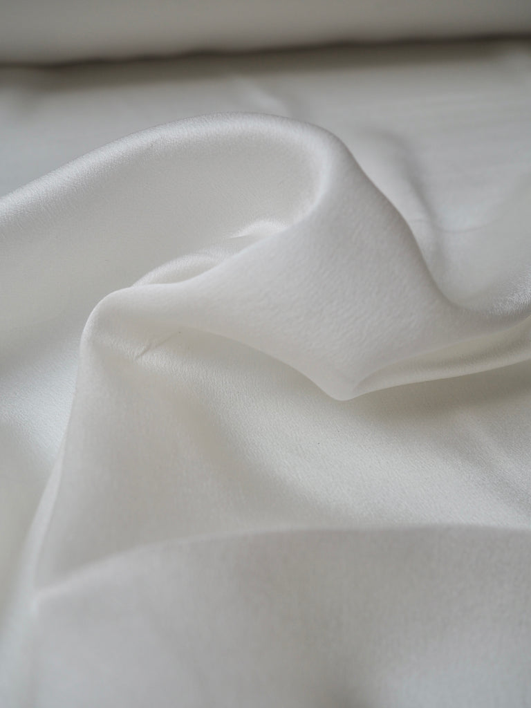 White Lightweight Silk Crepe Satin