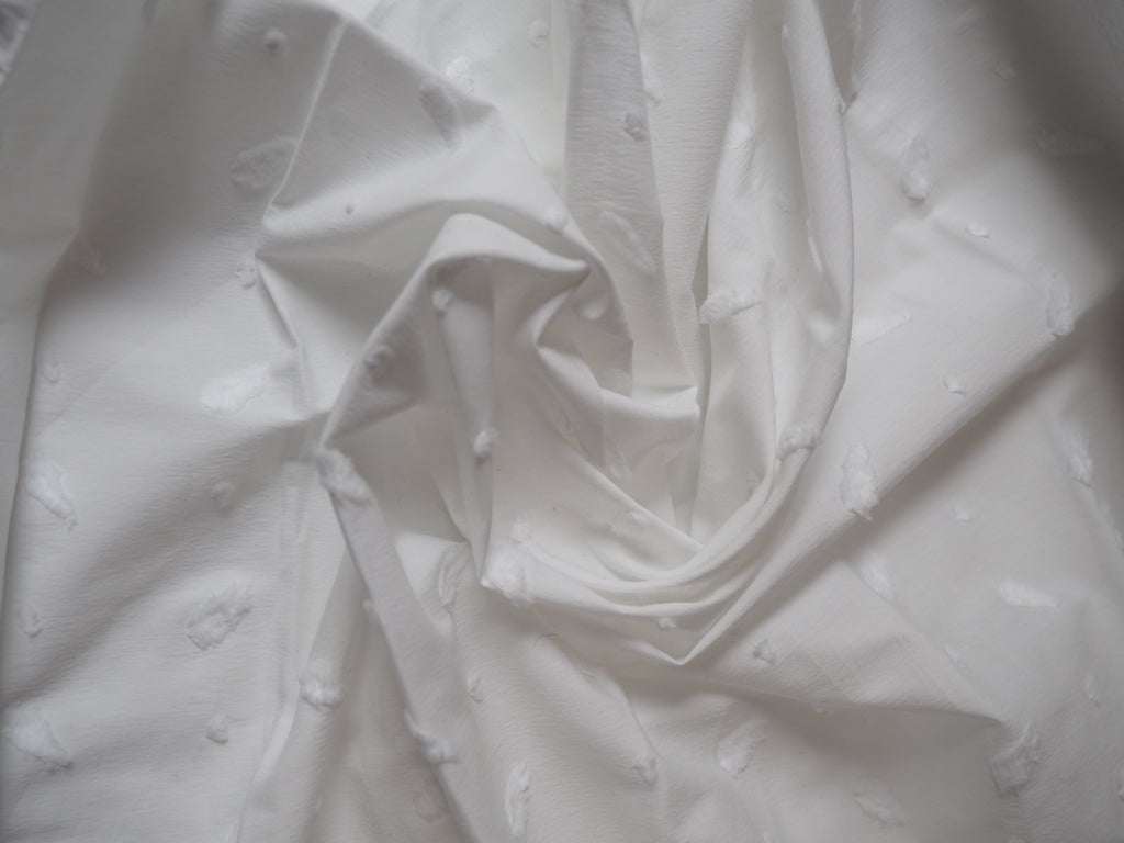 White Teardrop Jacquard Cotton