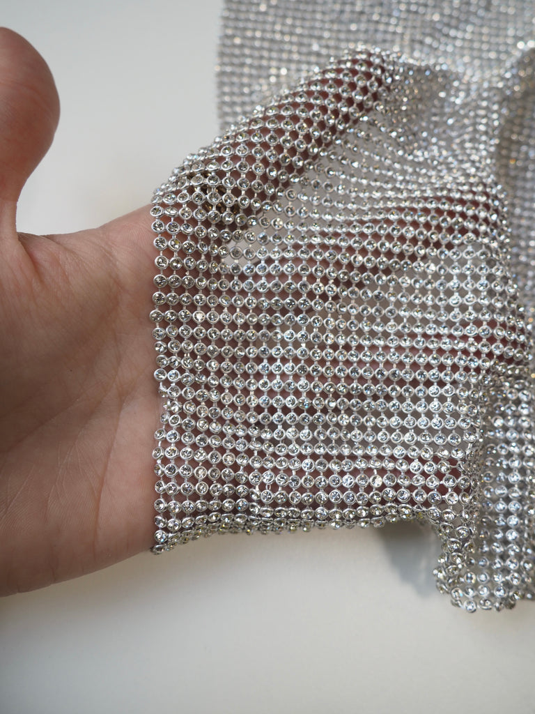 Clear Crystal Silver Chainmail