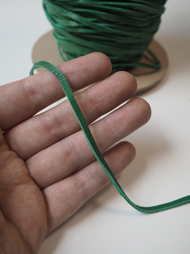 Green Leather Cord 3mm
