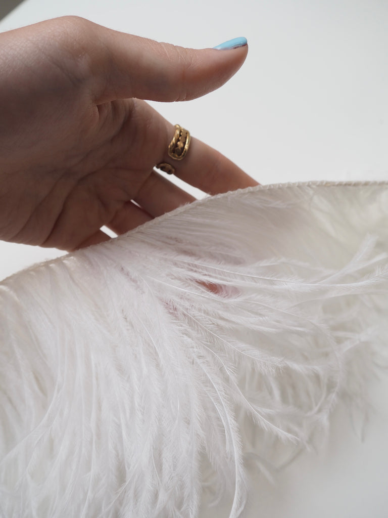 White Ostrich Feather Fringing