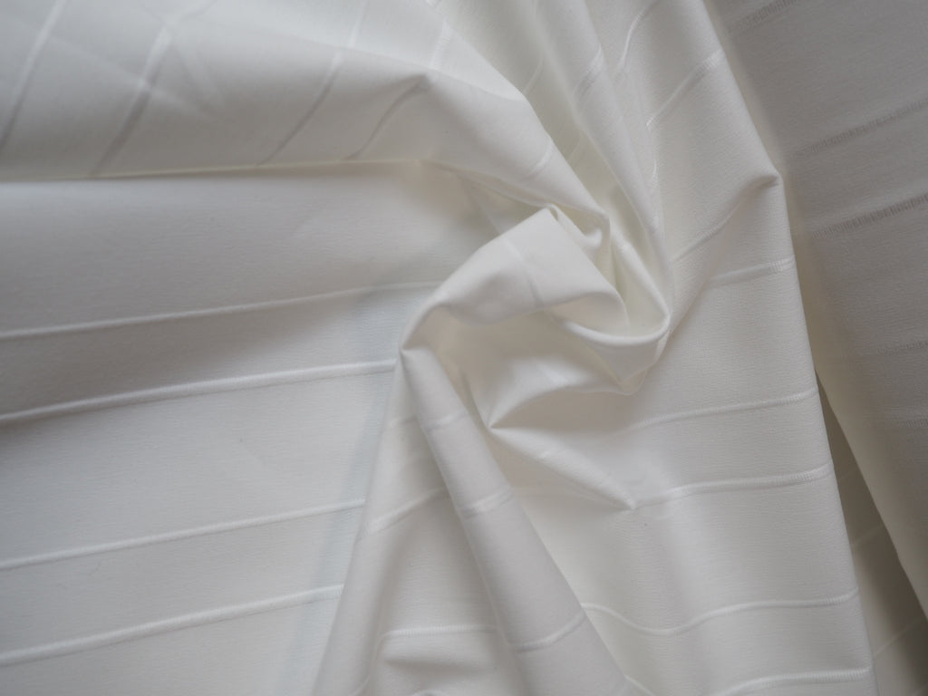 White Stripe Stretch Cotton
