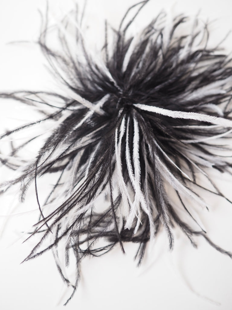 Monochrome Ostrich Feather Pom Poms