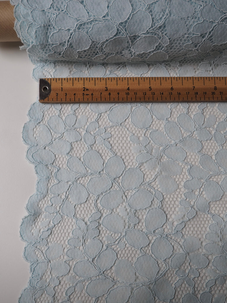 Light Blue Garland Corded Scallop Lace
