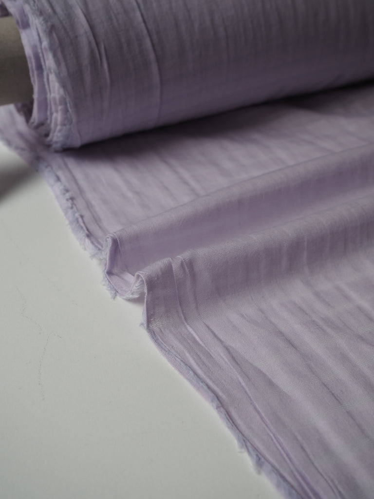 Lilac Stripe Crinkle Cotton