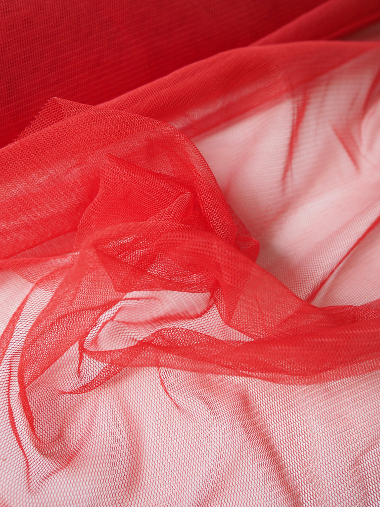 Tomato Red Stretch Tulle