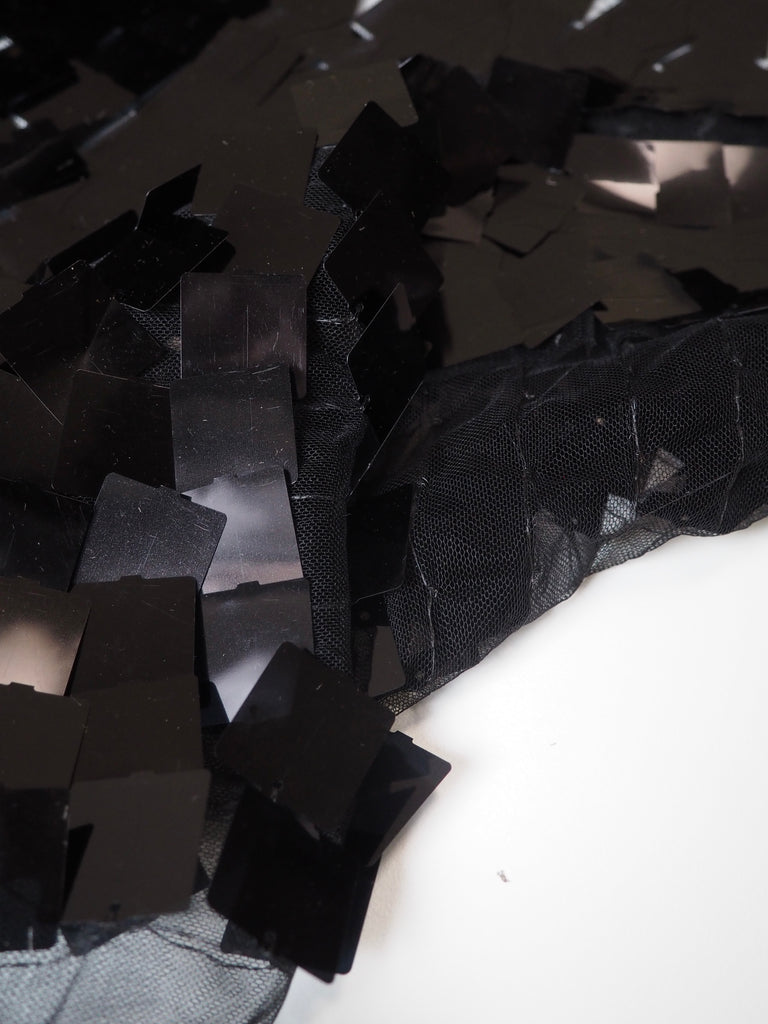 Large Black Square Sequin Tulle