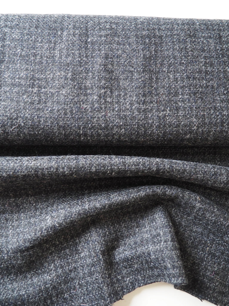 Joshua Ellis Slate Grey Check Wool Tweed