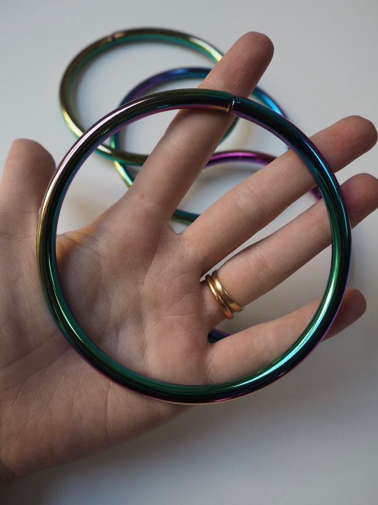 Large Rainbow Multichrome Metal Ring 10cm