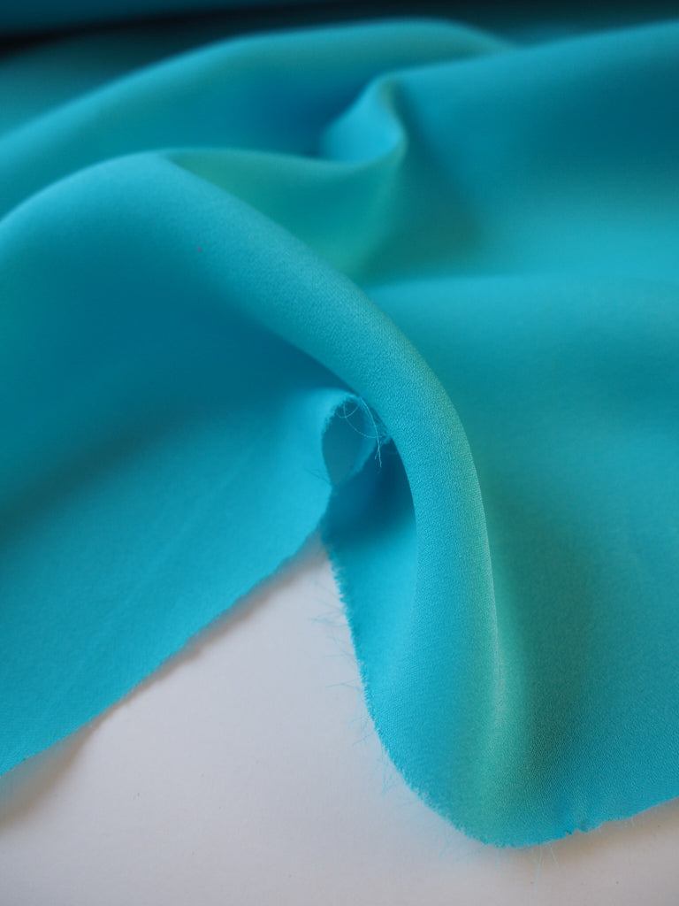 Turquoise Lightweight Silk Crepe De Chine