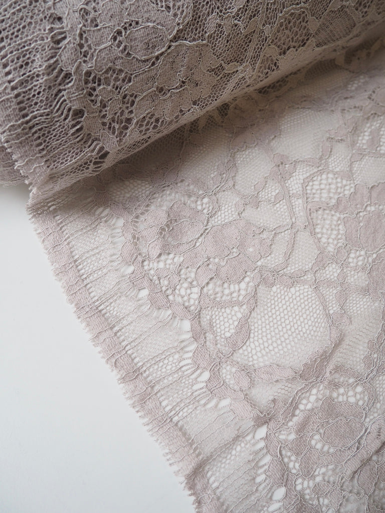 Sepia Motif Corded French Lace