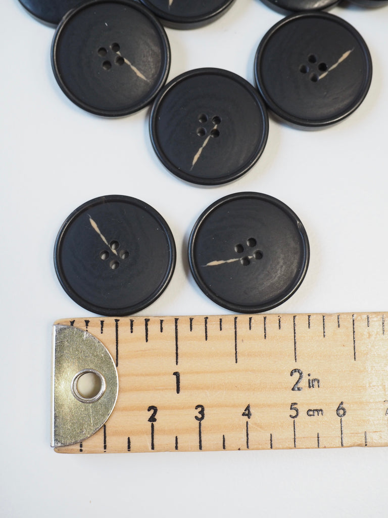 Dark Faux-Horn Plastic Button 26mm