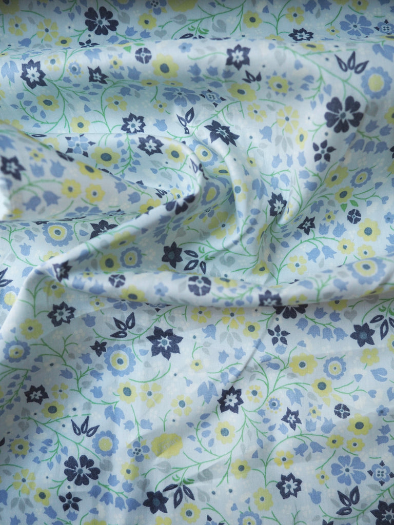 Liberty Ice Blue Blossom Cotton Lawn