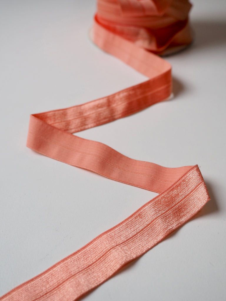 Electric Salmon Fold-Over Elastic 18mm