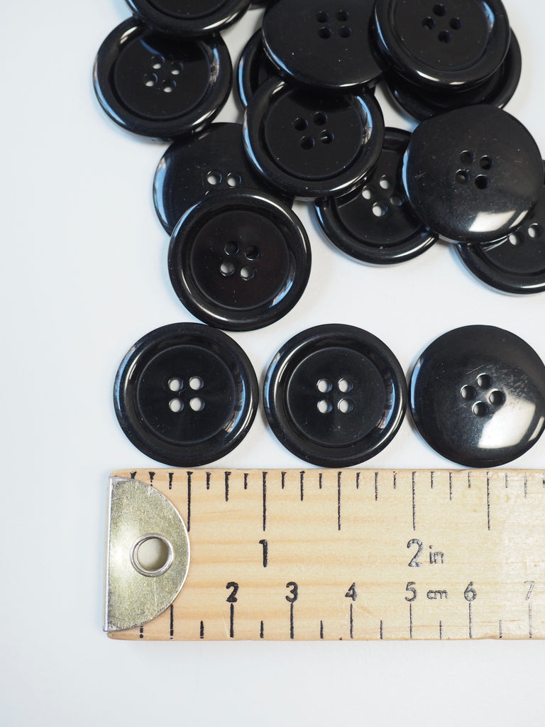 Black Polished Corozo Button 25mm