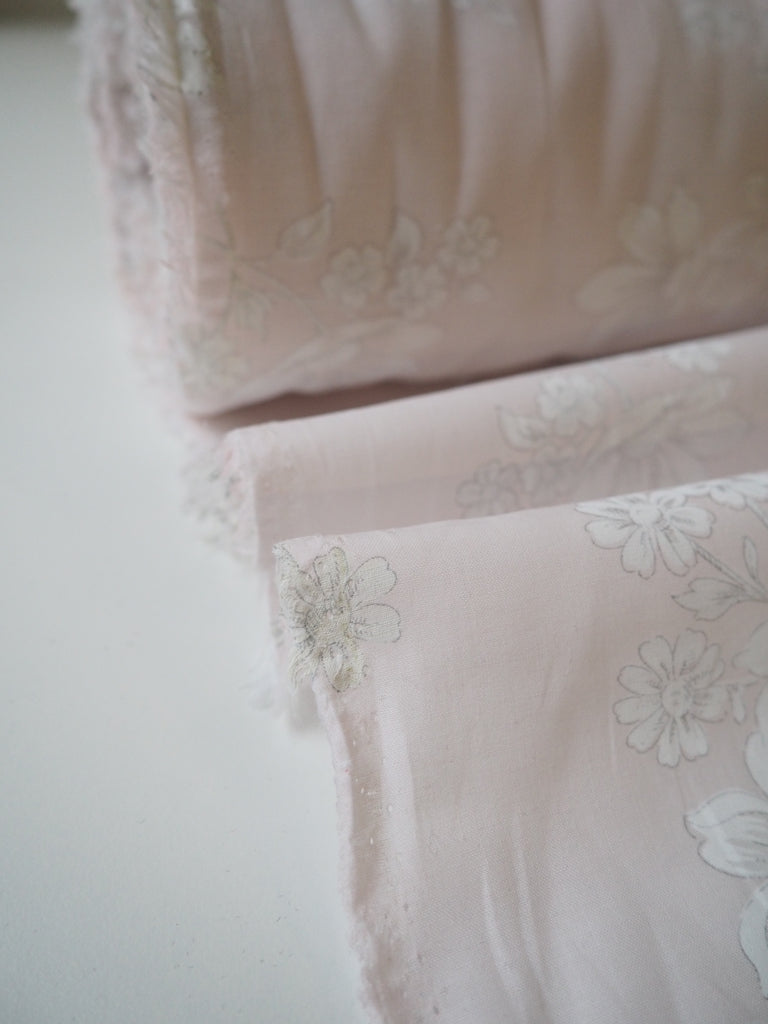 Blush Floral Print Cotton Voile
