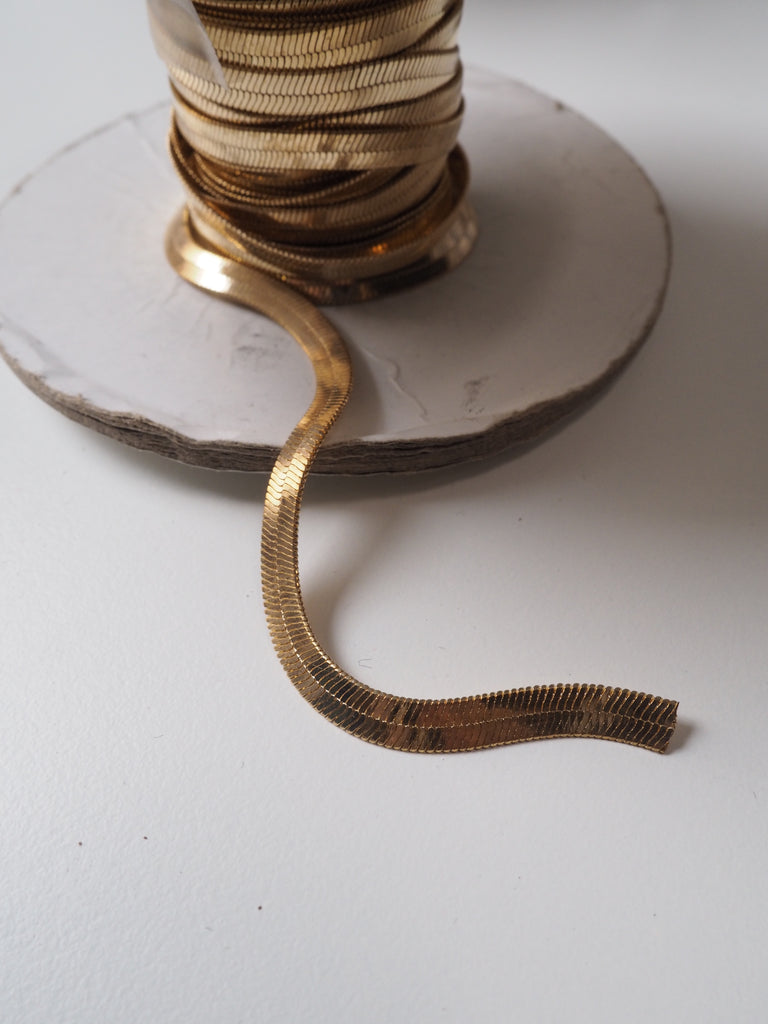 Flat Metal Snake Chain - 6mm