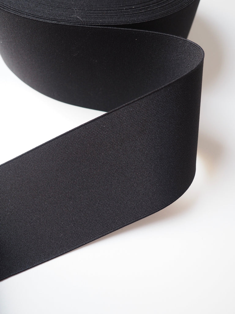 Black Extra Wide Strong Elastic 75mm
