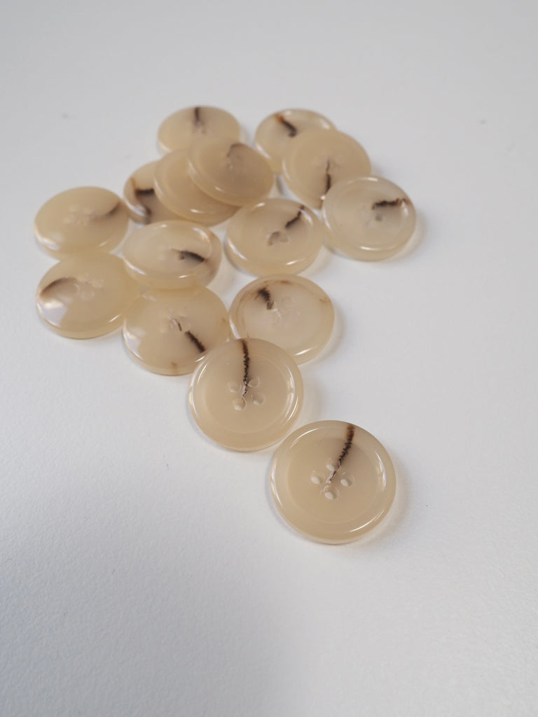 Natural Faux-Horn Plastic Button 20mm