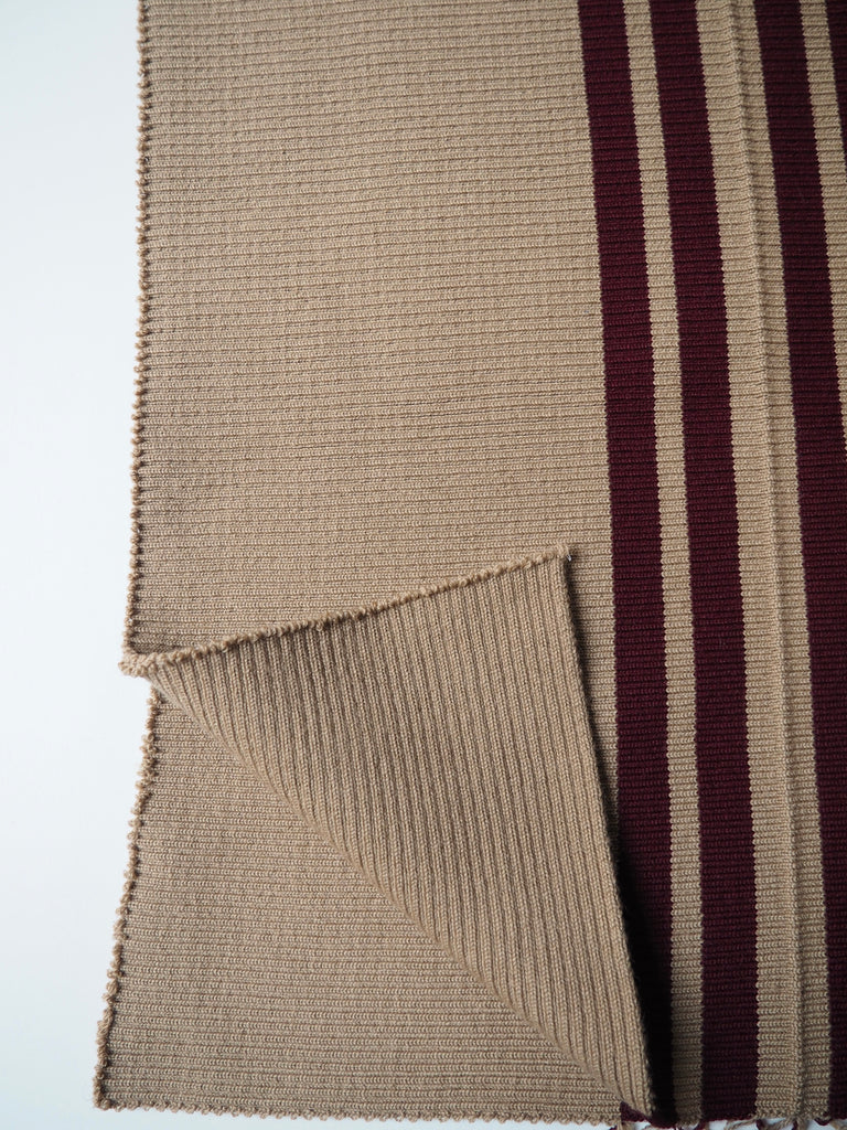 Chunky Camel + Wine Stripe Knit Panels 21cm