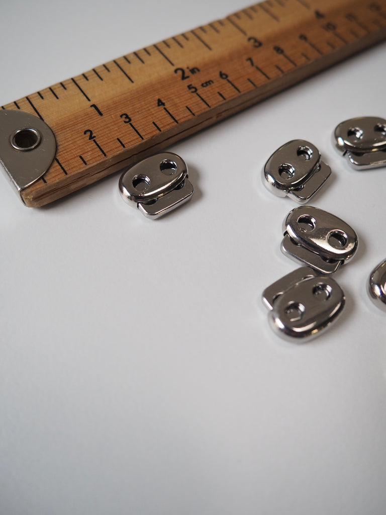 Polished Silver Cord Toggle 16mm - 2 Pieces