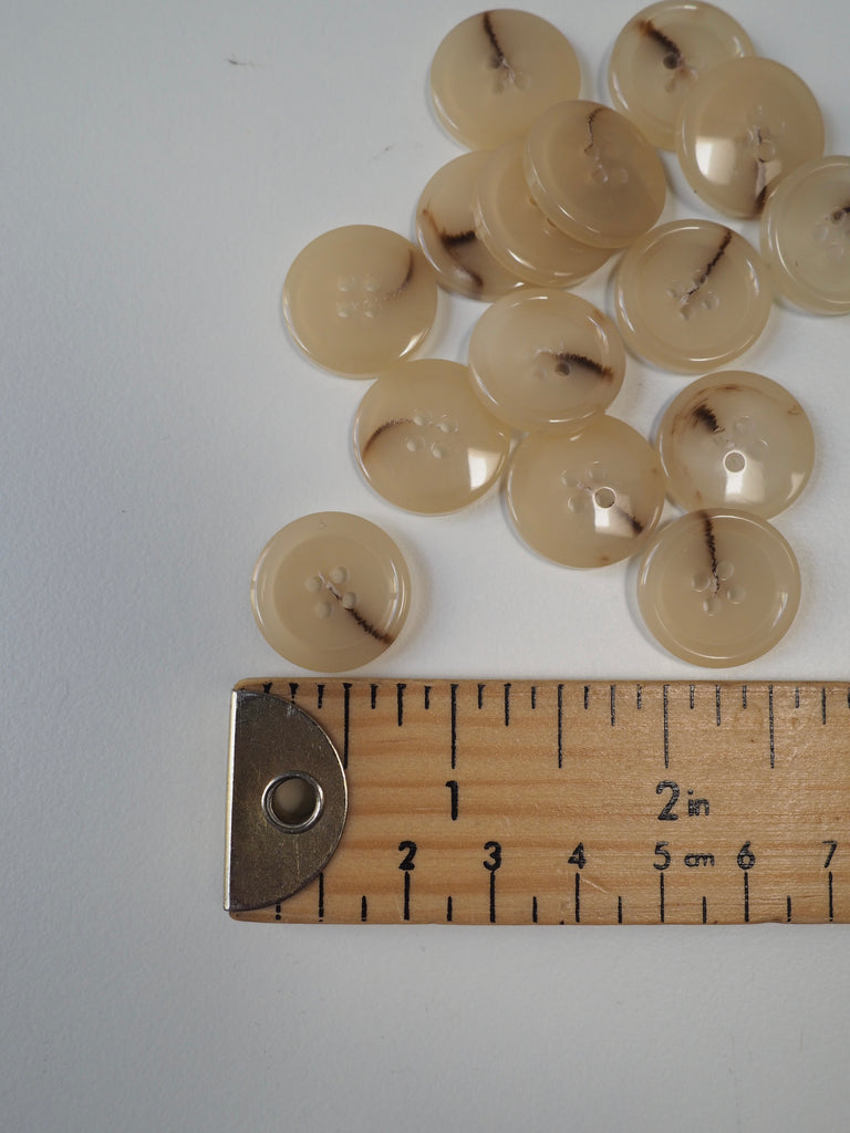 Natural Faux-Horn Plastic Button 20mm