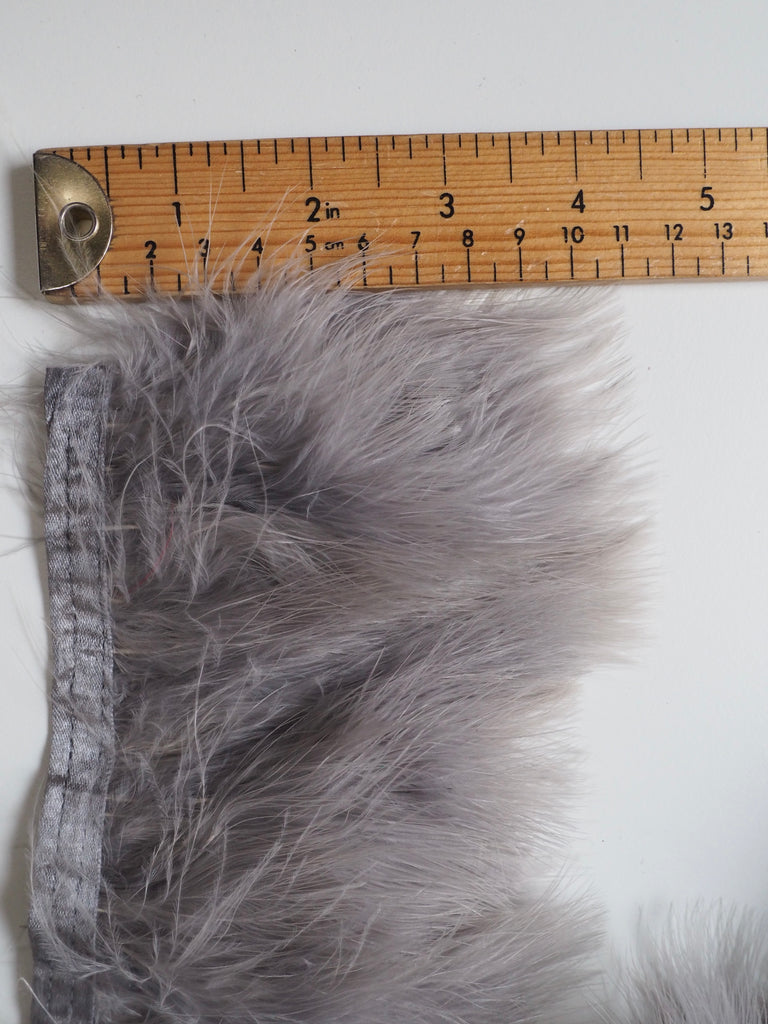 Grey Marabou Feather Fringing