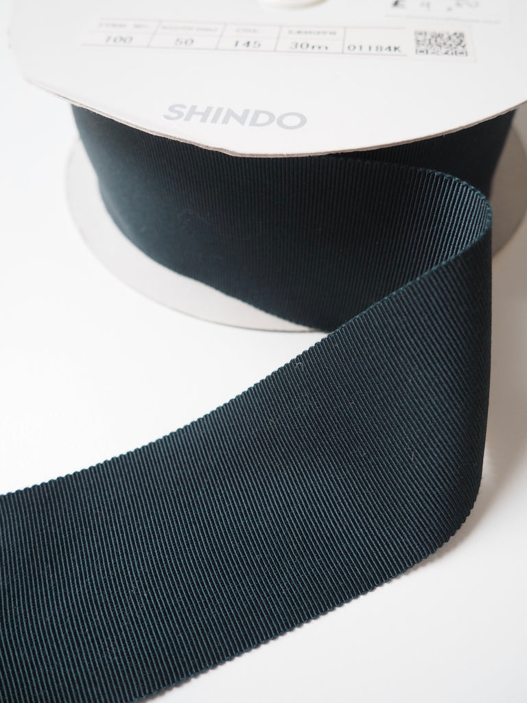 Shindo Forest Green Grosgrain Ribbon 50mm