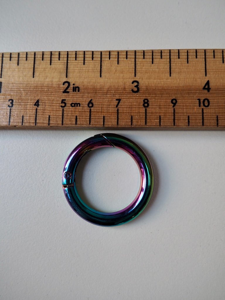 Rainbow Multichrome Metal Key Ring 3.5cm