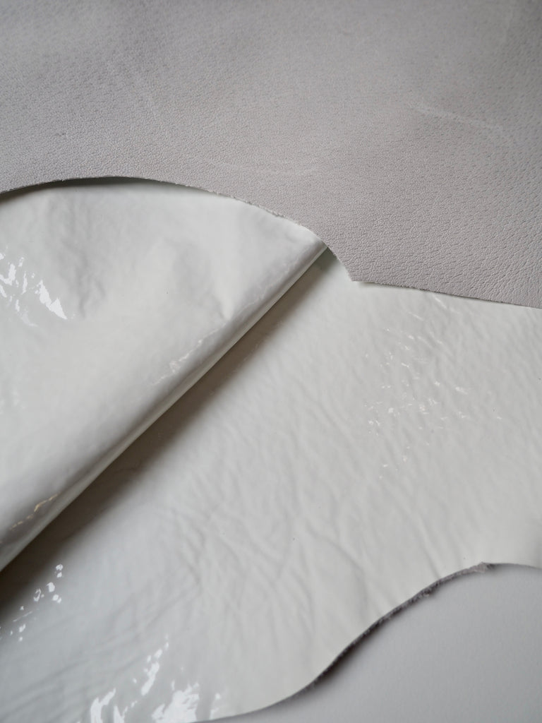 White Patent Cowhide Leather