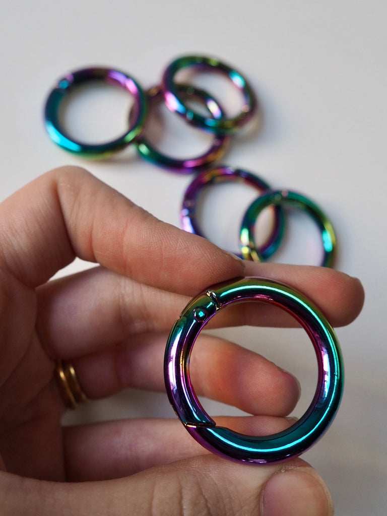 Rainbow Multichrome Metal Key Ring 3.5cm