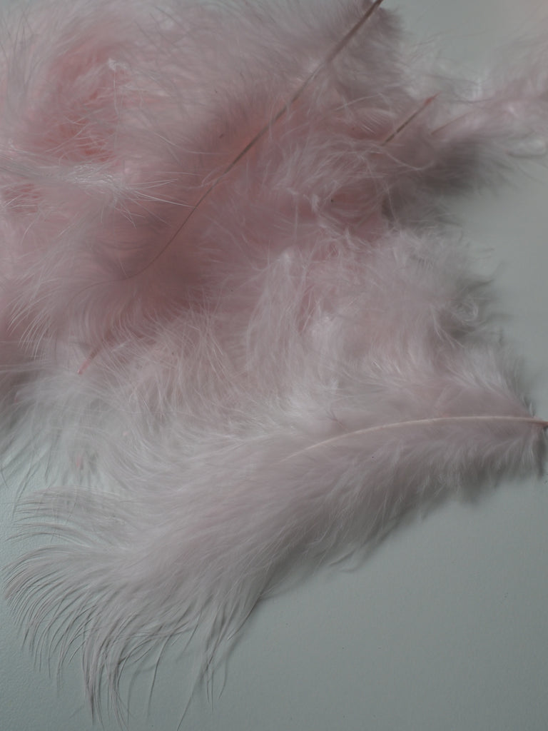 Pink Turkey Coquille Feathers - 20 pieces
