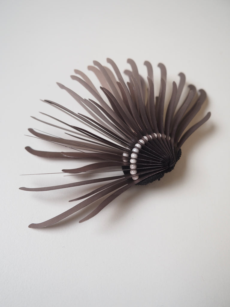 Laser-cut Pewter Feather + Pearl Embellishment