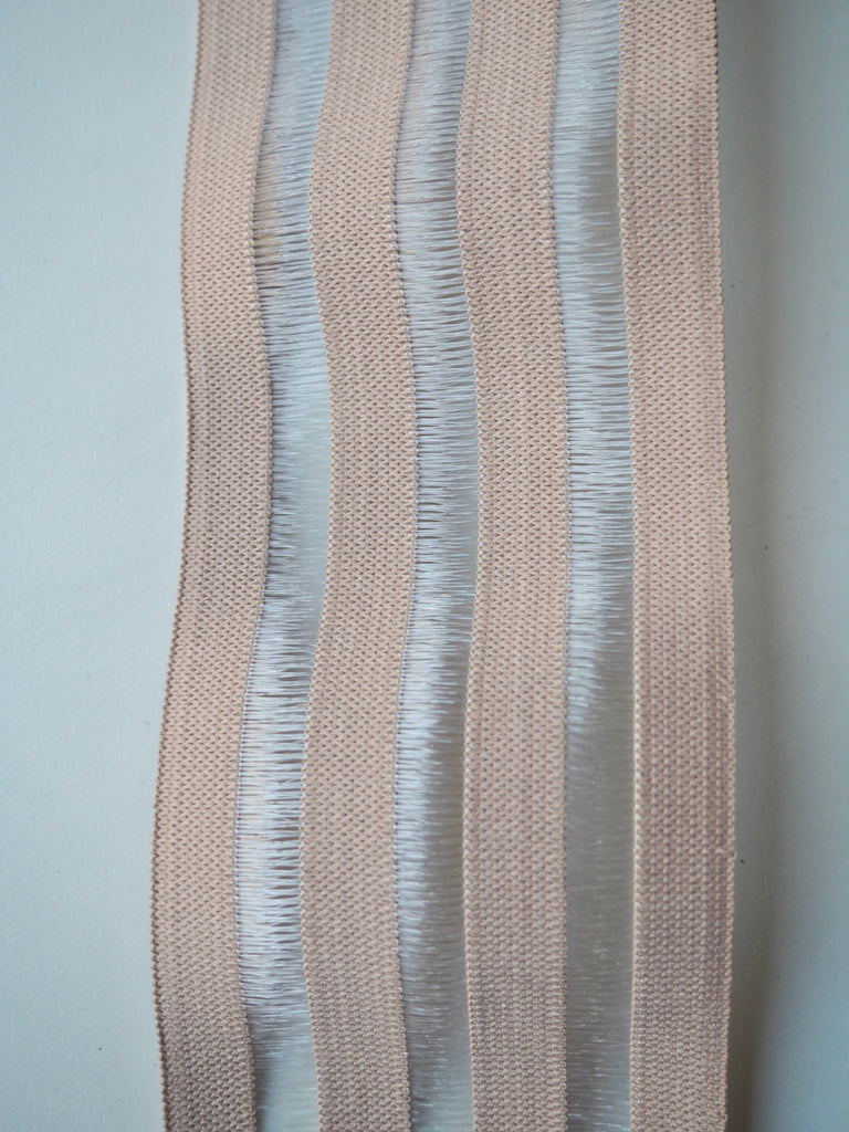 Nude Sheer Stripe Wide Elastic