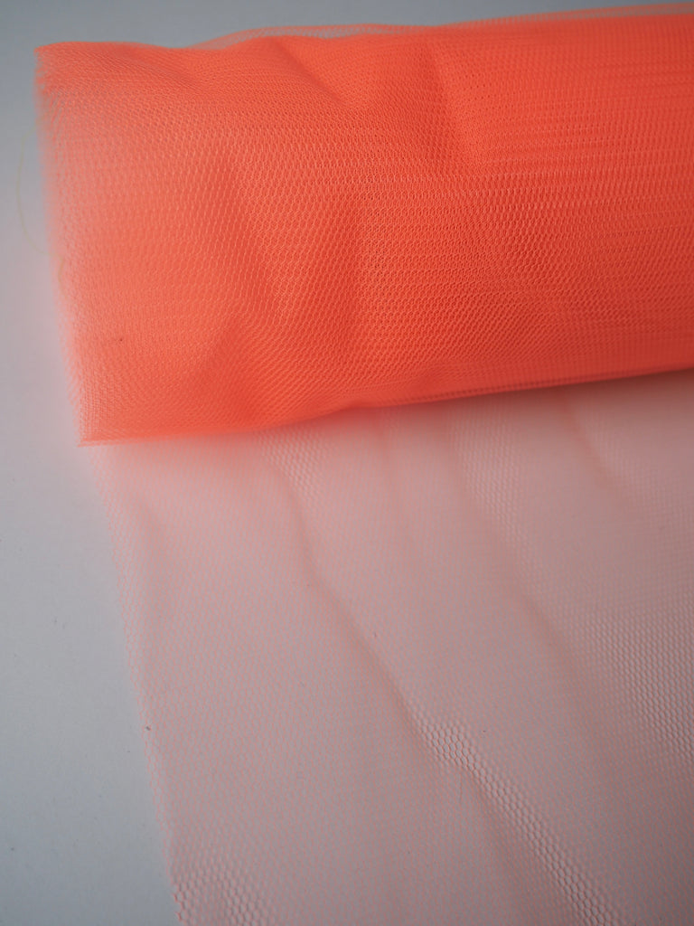 Neon Orange Rigid Stretch Tulle