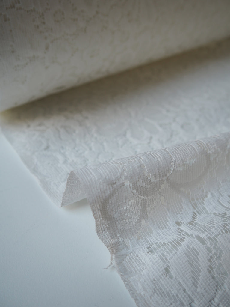 Ivory Gloss Floral Lace